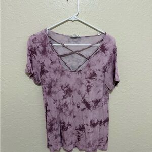 Cloud Chaser Mauve Tie-Dye Short Sleeve Top